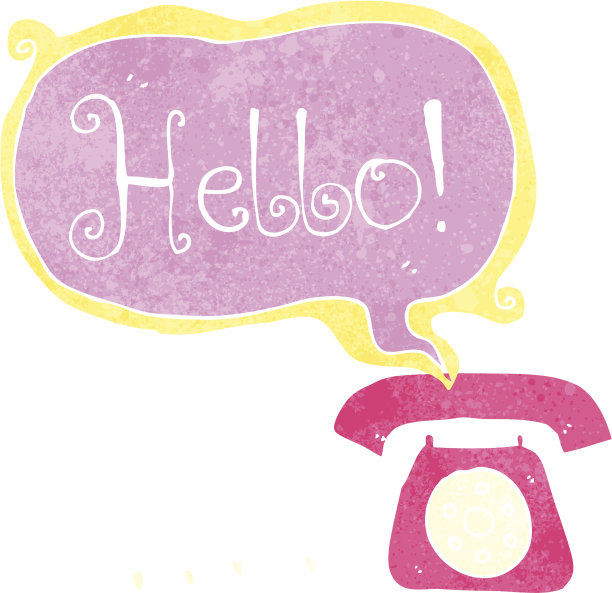 复古卡通电话问好图片下载