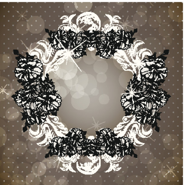 复古风格的花卉框架图片下载