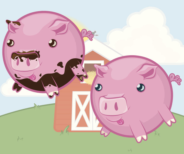 猪插画素材ID：108468034