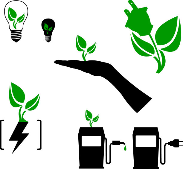 绿色能源的象征剪影图片下载