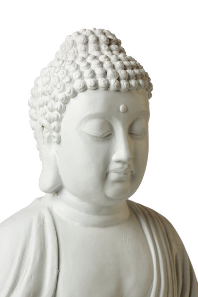 近距离佛像，孤立在白色背景图片下载