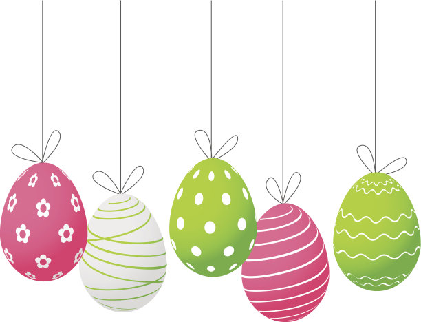 复活节彩蛋孤立在白色图片下载