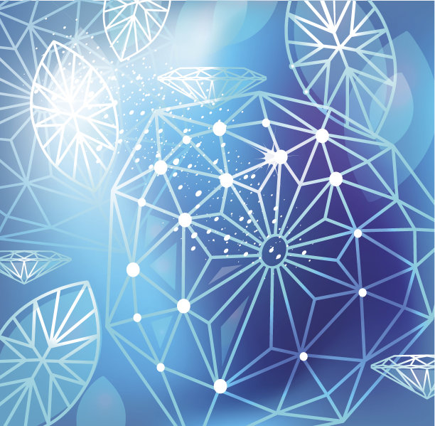 抽象的蓝色背景与线性钻石切割图片下载
