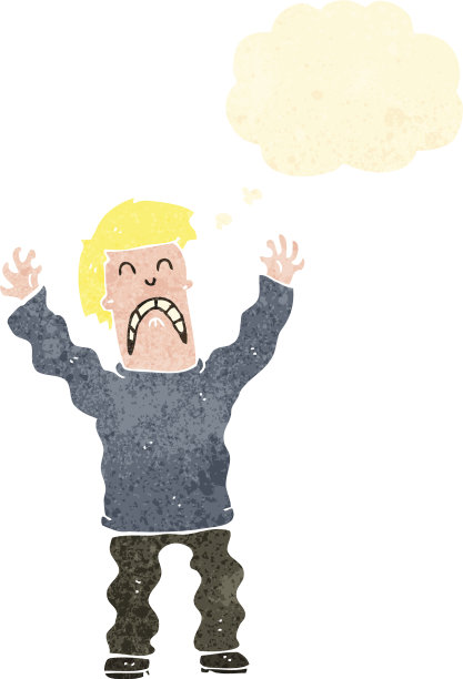 复古卡通惊恐的男人图片下载