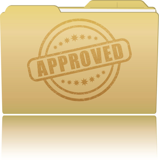 “认可”邮票已损坏的文件夹图片下载