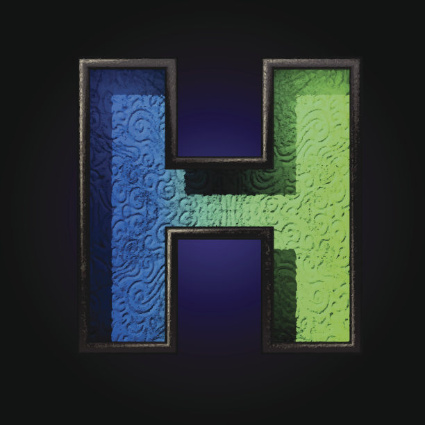 向量蓝色塑料图h图片下载