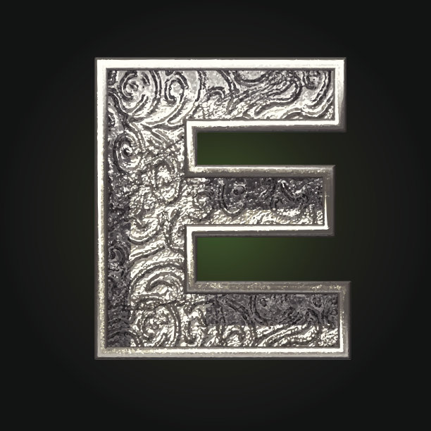 矢量银色切割图形e图片下载