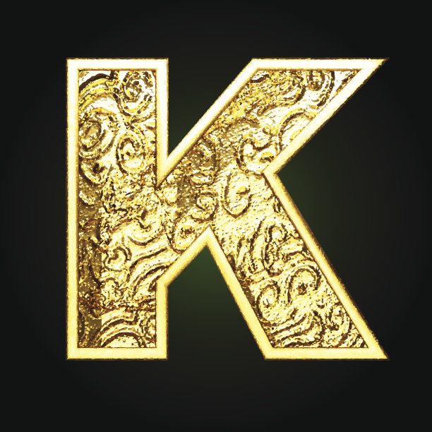 向量金色切割图形k图片下载