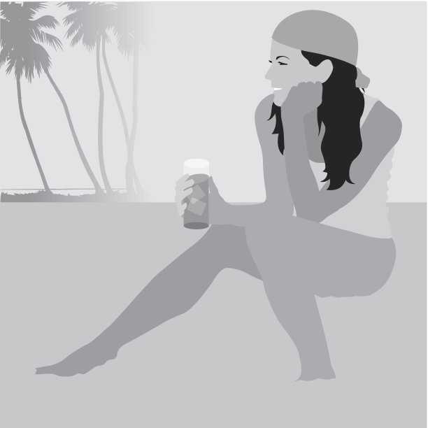 女人在海滩图片下载