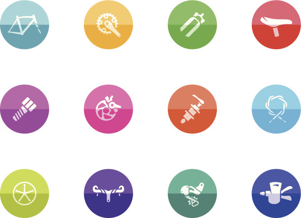 扁圆图标-自行车零件图片下载