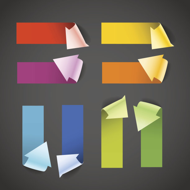 彩色纸箭头横幅图片下载