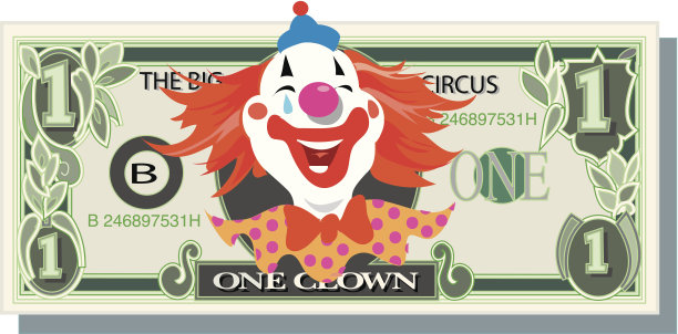 钞票上的小丑图片下载