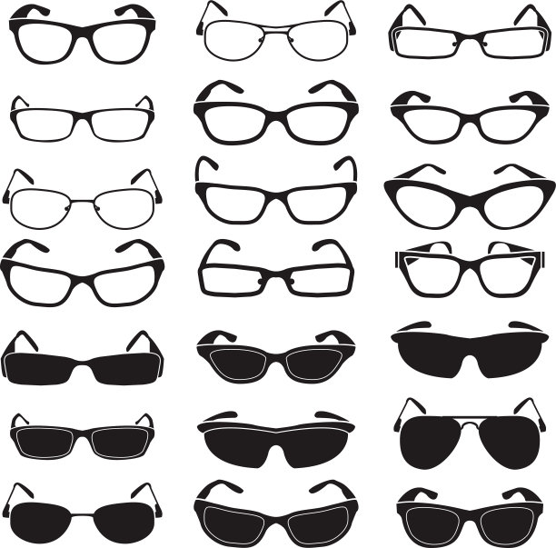 一副眼镜和太阳镜素材图片