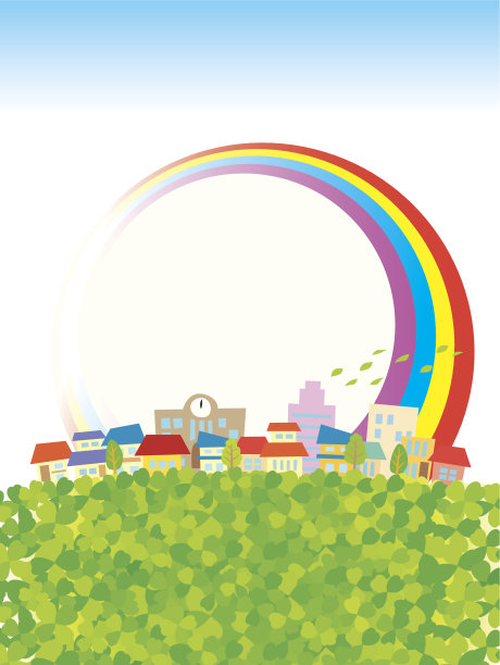 三叶草彩虹素材图片