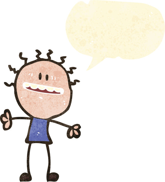 复古卡通兴奋的男人与对话泡泡图片下载