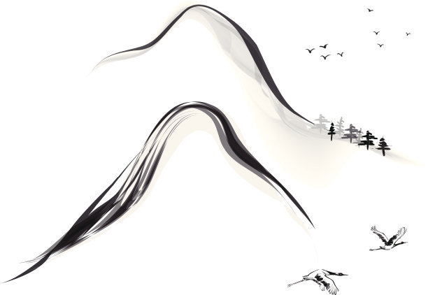 山水画素材图片