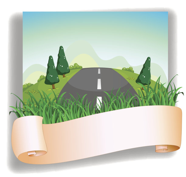 路后面有指示牌图片下载