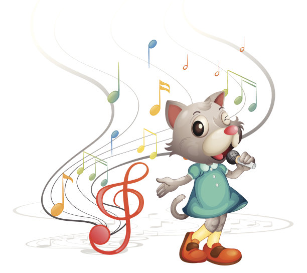 带麦克风的猫图片下载