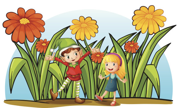 精灵和一个年轻的女孩图片下载