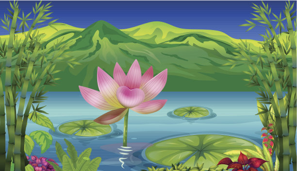 湖泊和美丽的风景图片下载