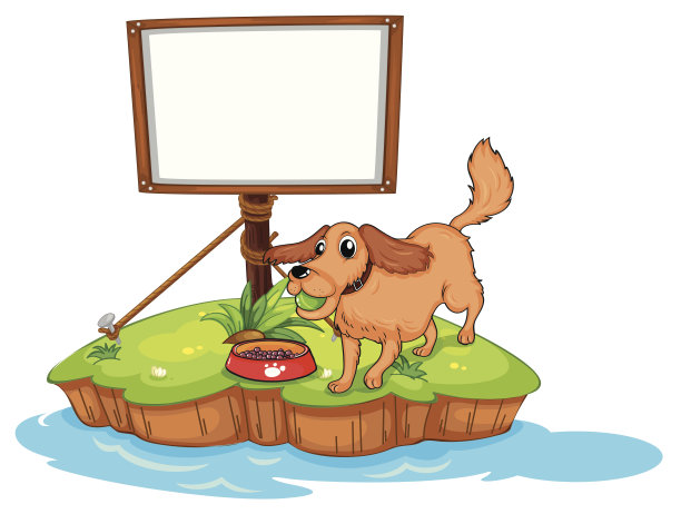 狗靠近一块空板图片下载