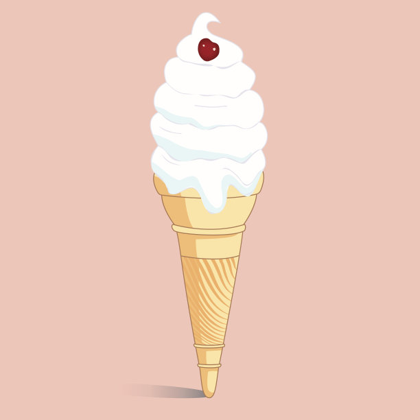 摘要冰淇淋管与樱桃。图片下载