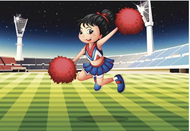 拉拉队在体育场表演图片下载