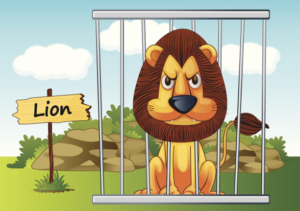 狮子在笼子里图片下载