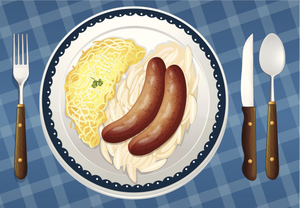 香肠，意大利面皮和德国泡菜图片下载