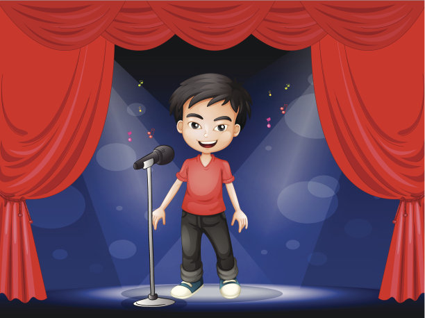 年轻人在舞台上表演图片下载