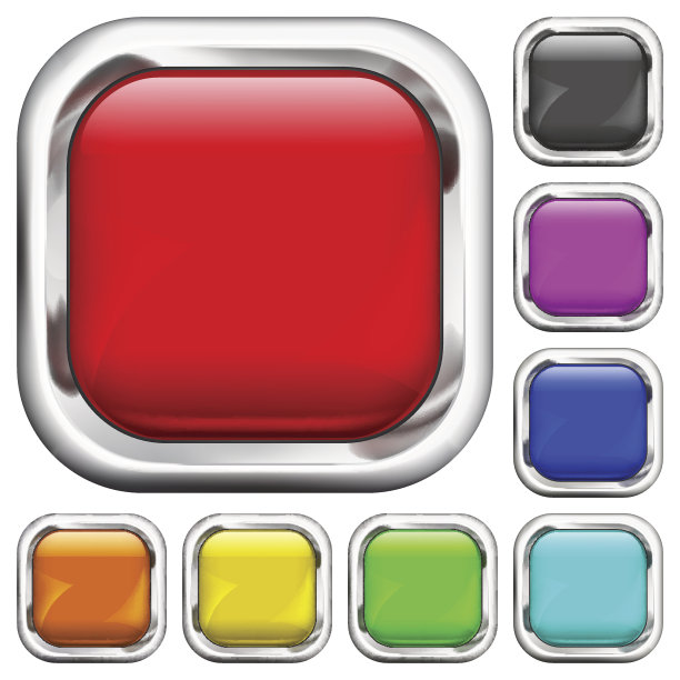 一套方形多色按钮图片下载