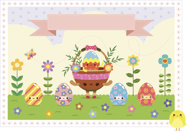复活节问候-矢量插图图片下载