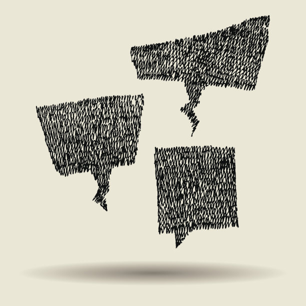 钢笔涂鸦方形泡泡图片下载