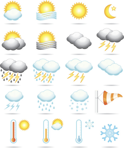 天气图标集。图片下载