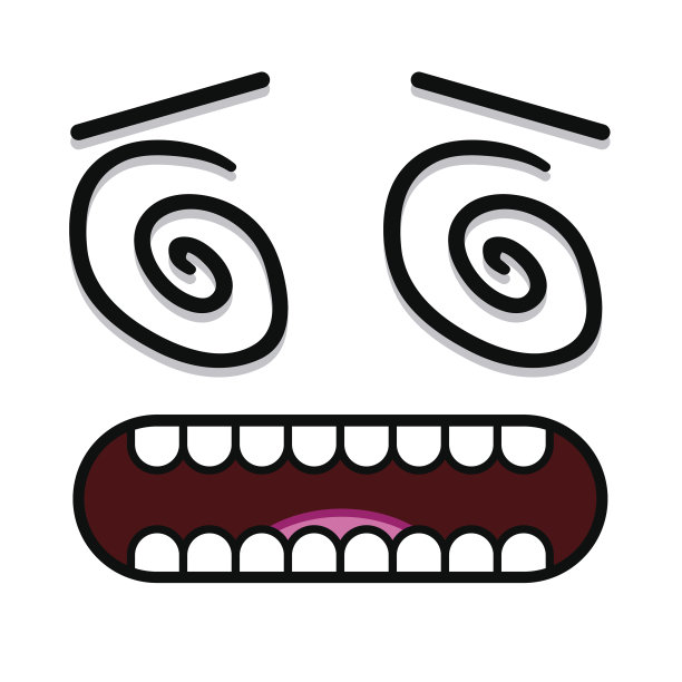 向量可爱卡通白色晕脸图片下载