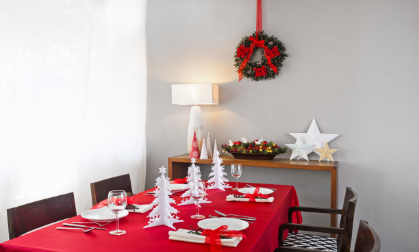 圣诞餐桌布置图片下载