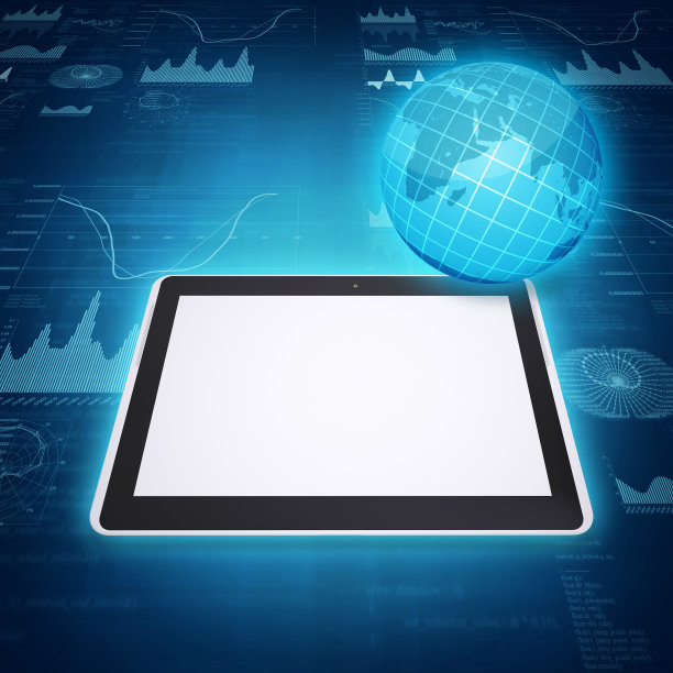 平板电脑，地球仪和图形图片下载