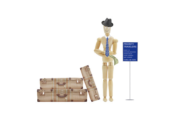 优先旅客行李扮成商人的人体模型图片下载