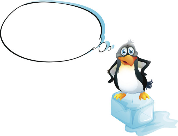 企鹅站在冰块上图片下载
