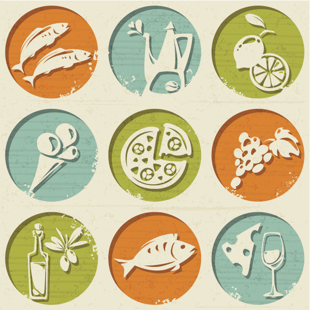 晚餐模式与地中海食物元素。图片下载