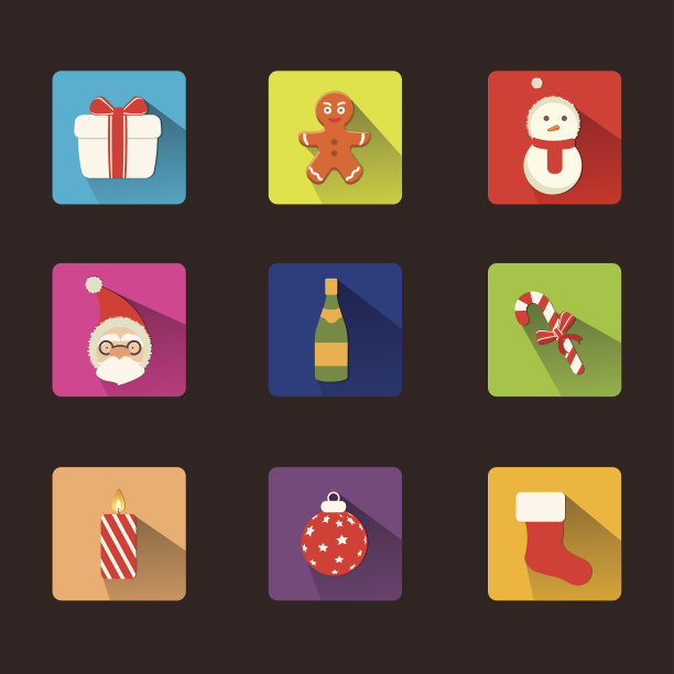 圣诞节平图标图片下载