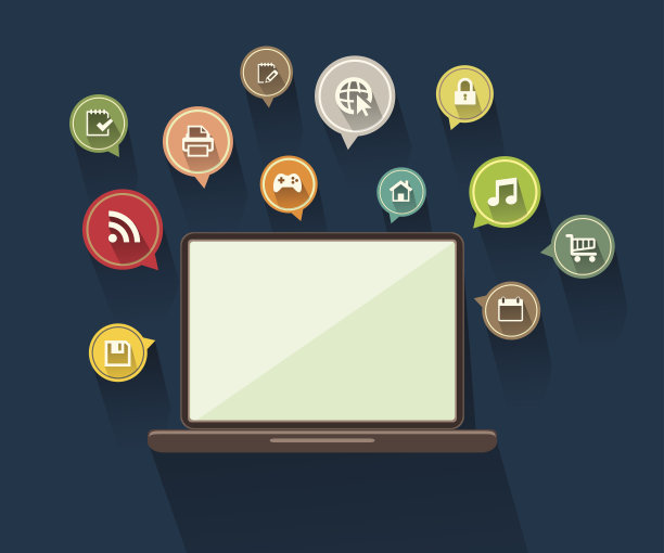 平面媒体图标图片下载