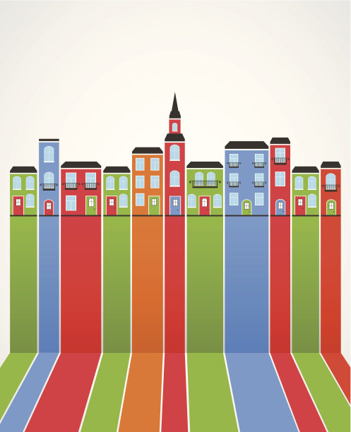 彩色的抽象房屋是li的延续图片下载