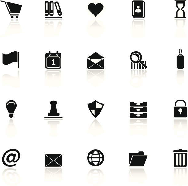 在白色背景上反射的一般文件夹图标图片下载