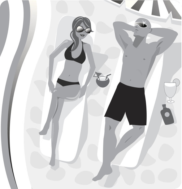 两个日光浴图片下载