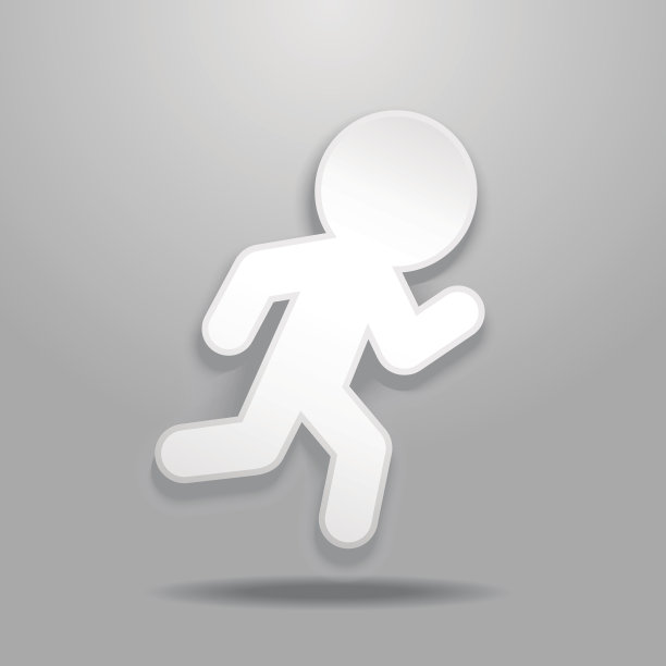 跑步的人孤立在灰色的背景图片下载