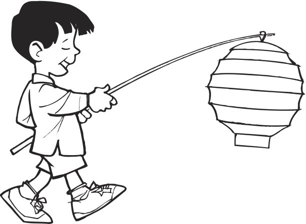 男孩的灯笼图片下载