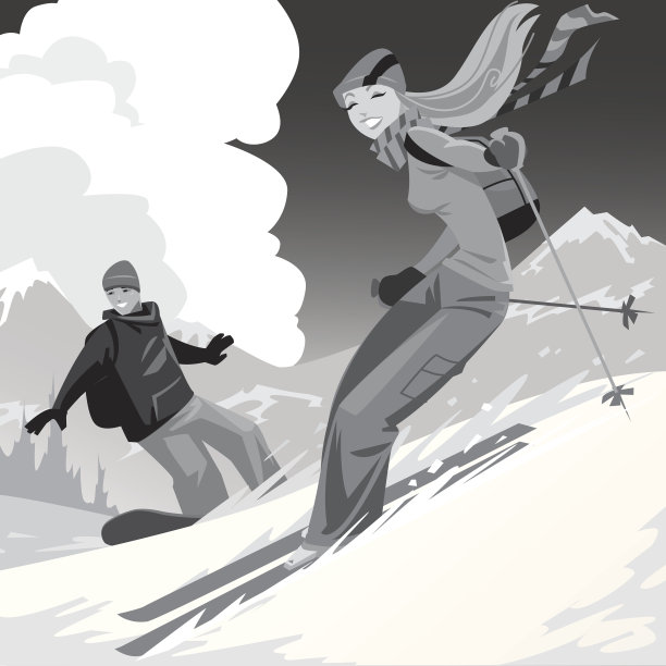 滑雪者滑雪图片下载