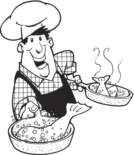 人烹饪鱼图片下载