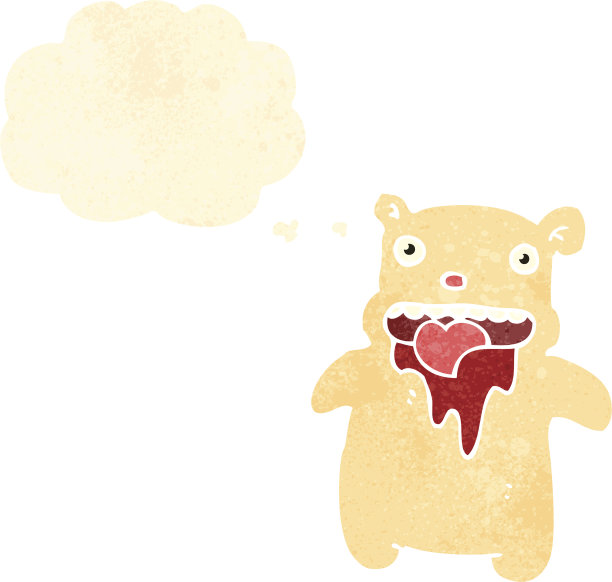 复古卡通，恶心的小北极熊图片下载